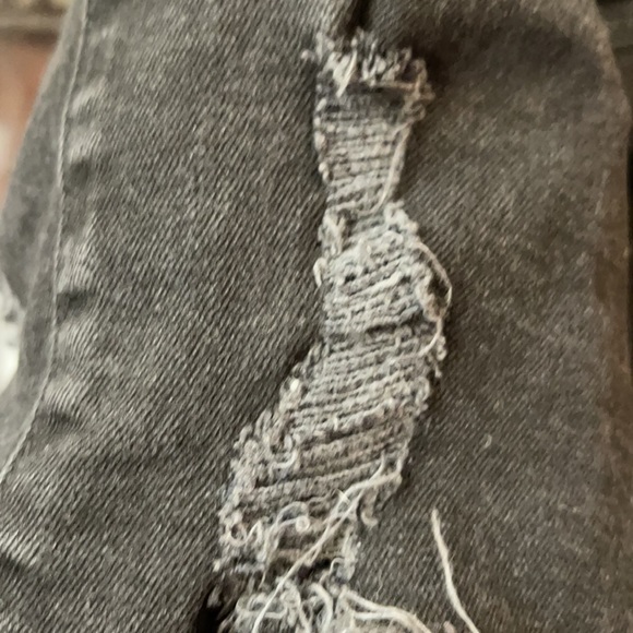 H&M black jean stretch distressed mini skirt 8 - Picture 12 of 13